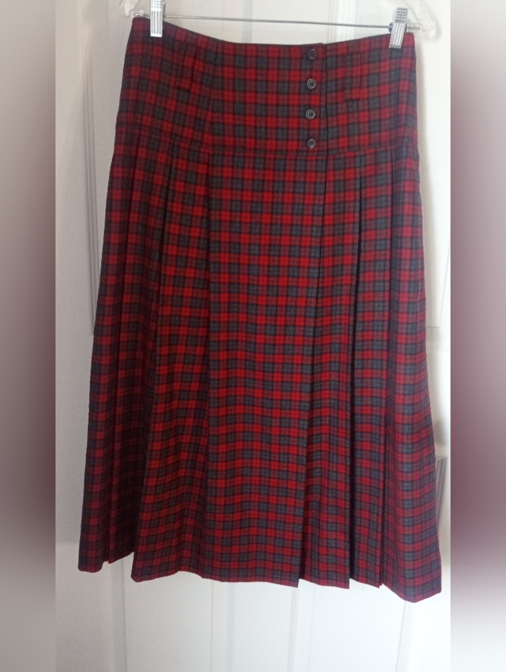 Mondi Red and Black Plaid Skater Skirt